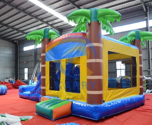 Casa de salto inflable unisex con tobogán 2024 Combinación de trampolín de palmera