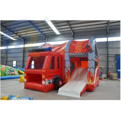 CE EN14960 Combinación de deslizamiento de castillo inflable de estación de bomberos certificada desde hace 14 años