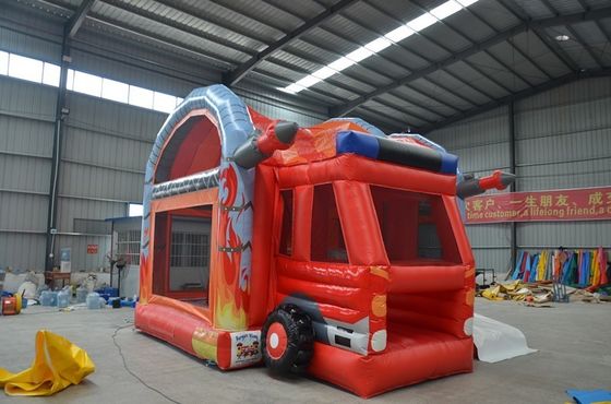 CE EN14960 Combinación de deslizamiento de castillo inflable de estación de bomberos certificada desde hace 14 años