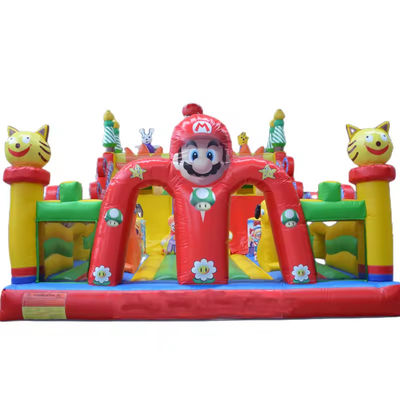 PORTABLE Comercial Inflable Salto en el aire Castillo de diseño Mario Parque de juegos