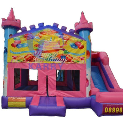 14 años de fiesta de cumpleaños de PVC castillo de salto inflable con tobogán 5 * 5m y accesorios