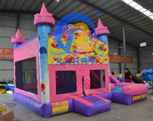 14 años de fiesta de cumpleaños de PVC castillo de salto inflable con tobogán 5 * 5m y accesorios