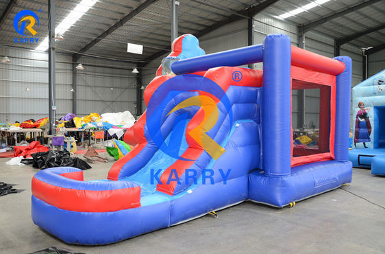 EN71/EN14960/CE Casa de salto inflable con tobogán de agua y piscina, con certificación Spiderman