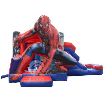 Casa de rebote inflable de Spiderman para niños con tobogán