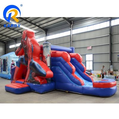 Casa de rebote inflable de Spiderman para niños con tobogán