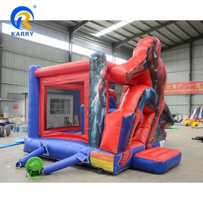 Casa de rebote inflable de Spiderman para niños con tobogán