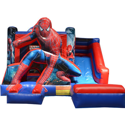Casa de salto comercial hinchable Spiderman con diapositiva con material de PVC certificado EN14960