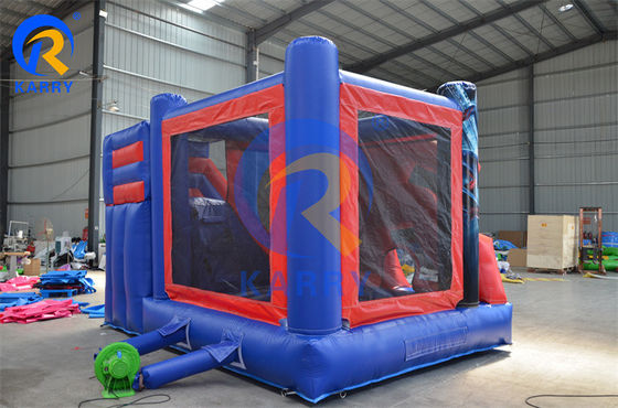 Casa de salto comercial hinchable Spiderman con diapositiva con material de PVC certificado EN14960