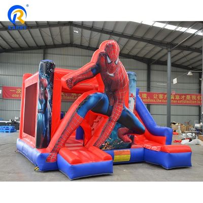 Unisex inflables de PVC comercial Spiderman Casa de rebote con soplador de diapositivas incluido
