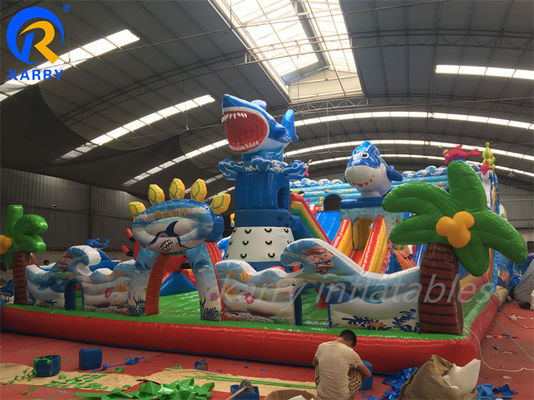 Personalizar Sea World Fun City Parque Inflable para Niños Gran Castillo Rebosa