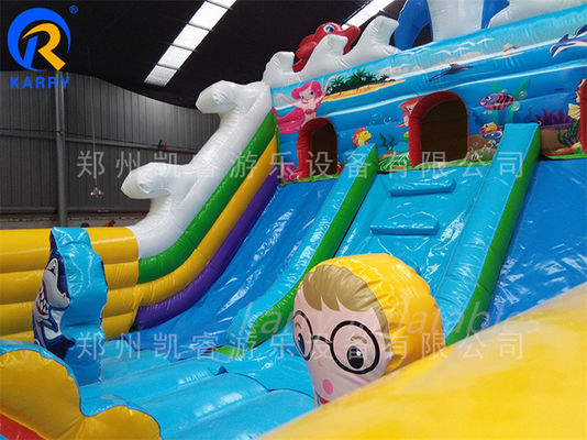 Personalizar Sea World Fun City Parque Inflable para Niños Gran Castillo Rebosa