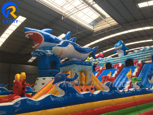 Personalizar Sea World Fun City Parque Inflable para Niños Gran Castillo Rebosa