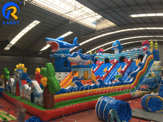 Personalizar Sea World Fun City Parque Inflable para Niños Gran Castillo Rebosa