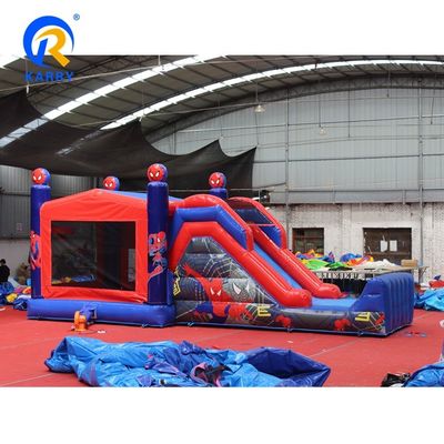 Castillo de salto inflable de color personalizado Spiderman Castillo de salto con combinación de diapositivas