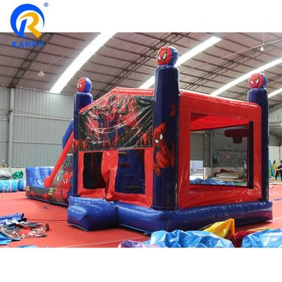 Castillo de salto inflable de color personalizado Spiderman Castillo de salto con combinación de diapositivas