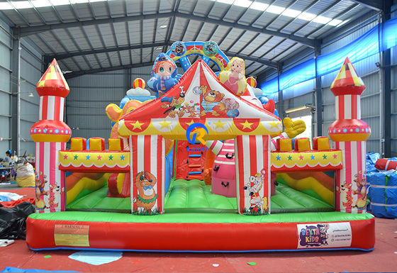 Deslizamiento de castillo combo inflable con salto de la rueda de la fortuna Casa de salto y campo de obstáculos