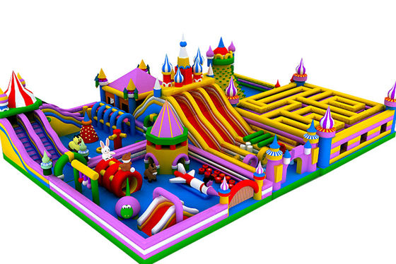 14 Años hasta la Rueda de Ferris Loca Fun City Inflable Castillo Rebordante con Parque Temático Animal