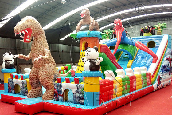 14 Años hasta la Rueda de Ferris Loca Fun City Inflable Castillo Rebordante con Parque Temático Animal