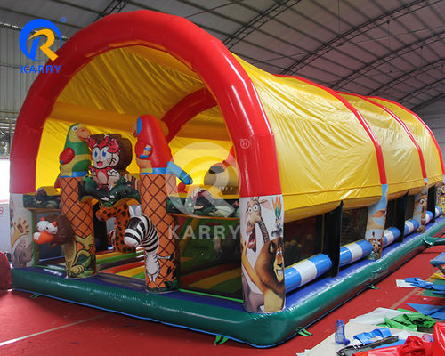 Gran patio de juegos de la ciudad de la diversión al aire libre Laberinto del castillo inflable para niños y adultos
