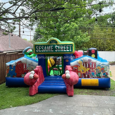 Tamaño personalizado calle Sésamo Inflable portero castillo de salto para 14 años de edad