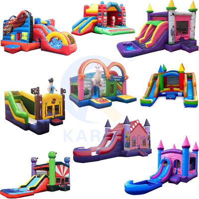 PVC 0.55mm Inflable Castillo congelado Casa de salto con tobogán para alquiler de fiestas comerciales