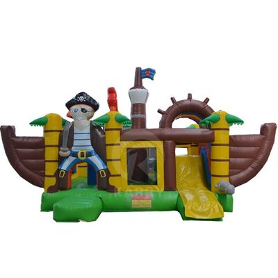 Entretenimiento al aire libre Capitán Pirata Salto Aéreo Inflable Castillo Rebordante con tobogán