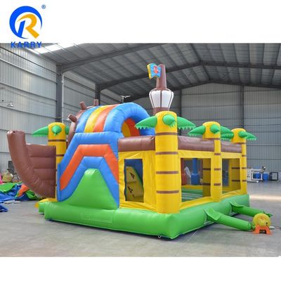 Entretenimiento al aire libre Capitán Pirata Salto Aéreo Inflable Castillo Rebordante con tobogán