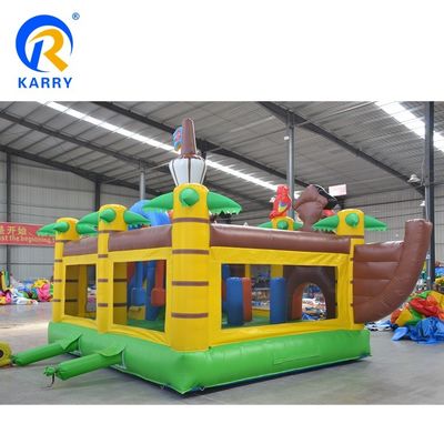 Entretenimiento al aire libre Capitán Pirata Salto Aéreo Inflable Castillo Rebordante con tobogán