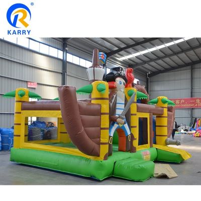 Entretenimiento al aire libre Capitán Pirata Salto Aéreo Inflable Castillo Rebordante con tobogán