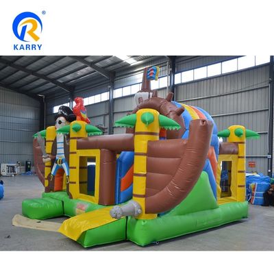 Entretenimiento al aire libre Capitán Pirata Salto Aéreo Inflable Castillo Rebordante con tobogán