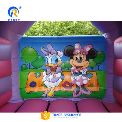 Personajes de dibujos animados portátil castillo de salto púrpura inflable salto castillo de salto
