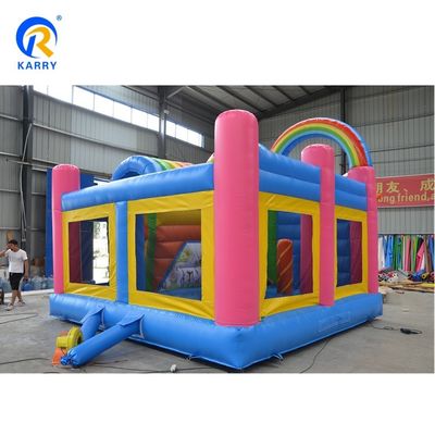 Temática de unicornio personalizado castillo inflable casa de rebote con tobogán divertido patio de recreo