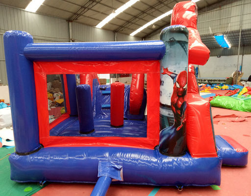 Capacidad máxima 100-500 kg Spiderman Casa de rebote inflable con piscina de toboganes y castillo