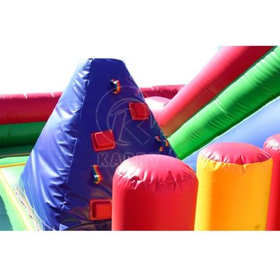 Juegos inflables de agua al aire libre Castillo de salto con deslizamiento y combinación de pared de escalada