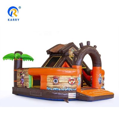 Entretenimiento al aire libre Unisex PVC Inflable Castillo Rebobinado con Diseño de Barco Pirata