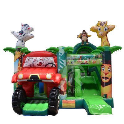 Impresión digital Jungle Adventure Casa de rebote inflable con deslizamiento y combo de castillo