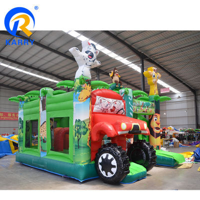 Impresión digital Jungle Adventure Casa de rebote inflable con deslizamiento y combo de castillo