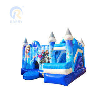 El castillo de salto de la diapositiva combo tema congelado personalizado inflables casa de rebote para la diversión de la fiesta