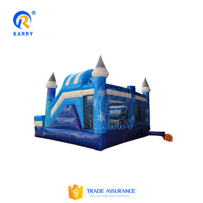 El castillo de salto de la diapositiva combo tema congelado personalizado inflables casa de rebote para la diversión de la fiesta
