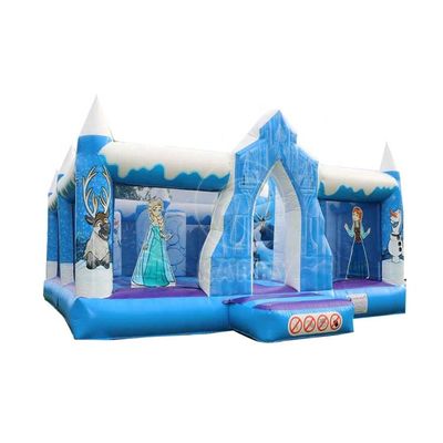 El castillo de salto de la diapositiva combo tema congelado personalizado inflables casa de rebote para la diversión de la fiesta