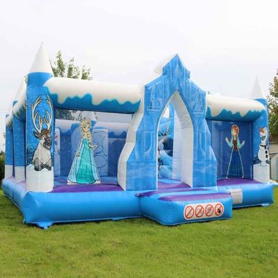 El castillo de salto de la diapositiva combo tema congelado personalizado inflables casa de rebote para la diversión de la fiesta