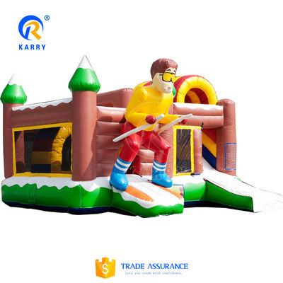 Expedición aérea por mar Expreso Niños Jardín de juegos al aire libre Casa de salto inflable con tobogán