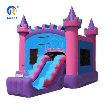 Slide de agua inflable comercial al aire libre Combo de castillo rebobinado para entretenimiento verde