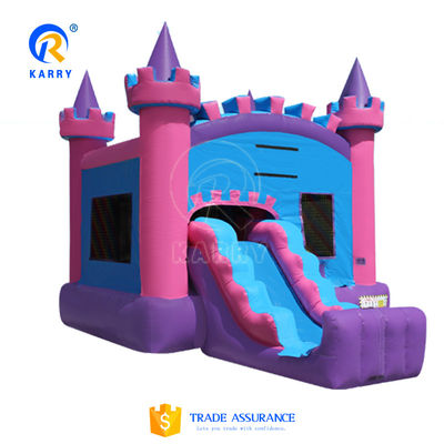 Slide de agua inflable comercial al aire libre Combo de castillo rebobinado para entretenimiento verde