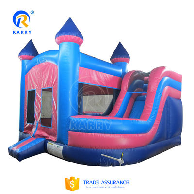 Slide de agua inflable comercial al aire libre Combo de castillo rebobinado para entretenimiento verde