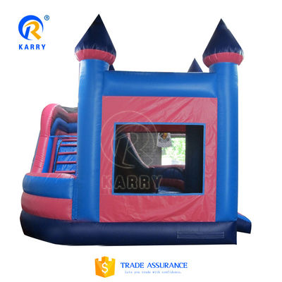 Slide de agua inflable comercial al aire libre Combo de castillo rebobinado para entretenimiento verde