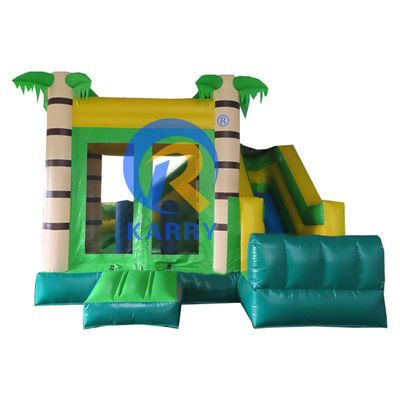 CE/EN71/EN14960 Castillo inflable con salto de palmeras tropicales certificado para uso comercial
