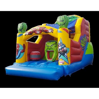 Tamaños opcionales 3D Monster Inflable Casa de rebote con deslizamiento seco Combinación de salpicador de aire