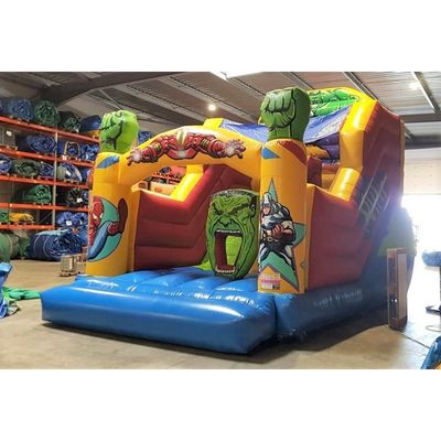 Tamaños opcionales 3D Monster Inflable Casa de rebote con deslizamiento seco Combinación de salpicador de aire