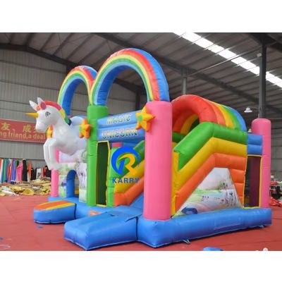Características Combo inflable de unicornio arco iris portátil para saltos de adultos y fiesta de niños